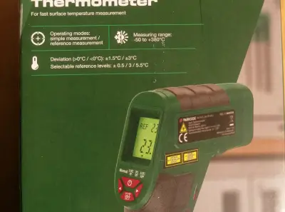 Termometru digital cu infraroșu PARKSIDE PTI 380, 8 puncte de măsurare, afișaj color, avertizare son
