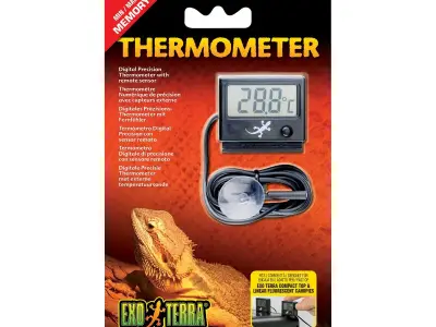 Termometru digital Exo Terra PT2472 pentru terariu, cu senzor extern, memorie temperatură minimă și 
