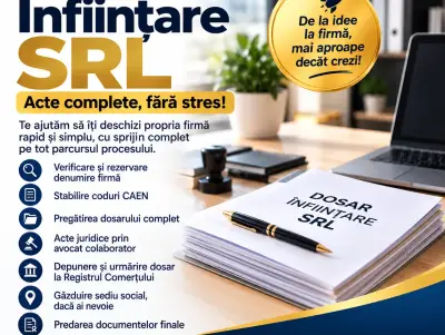 Infiintare SRL | Modificari firme | Acte Registrul Comertului ONRC